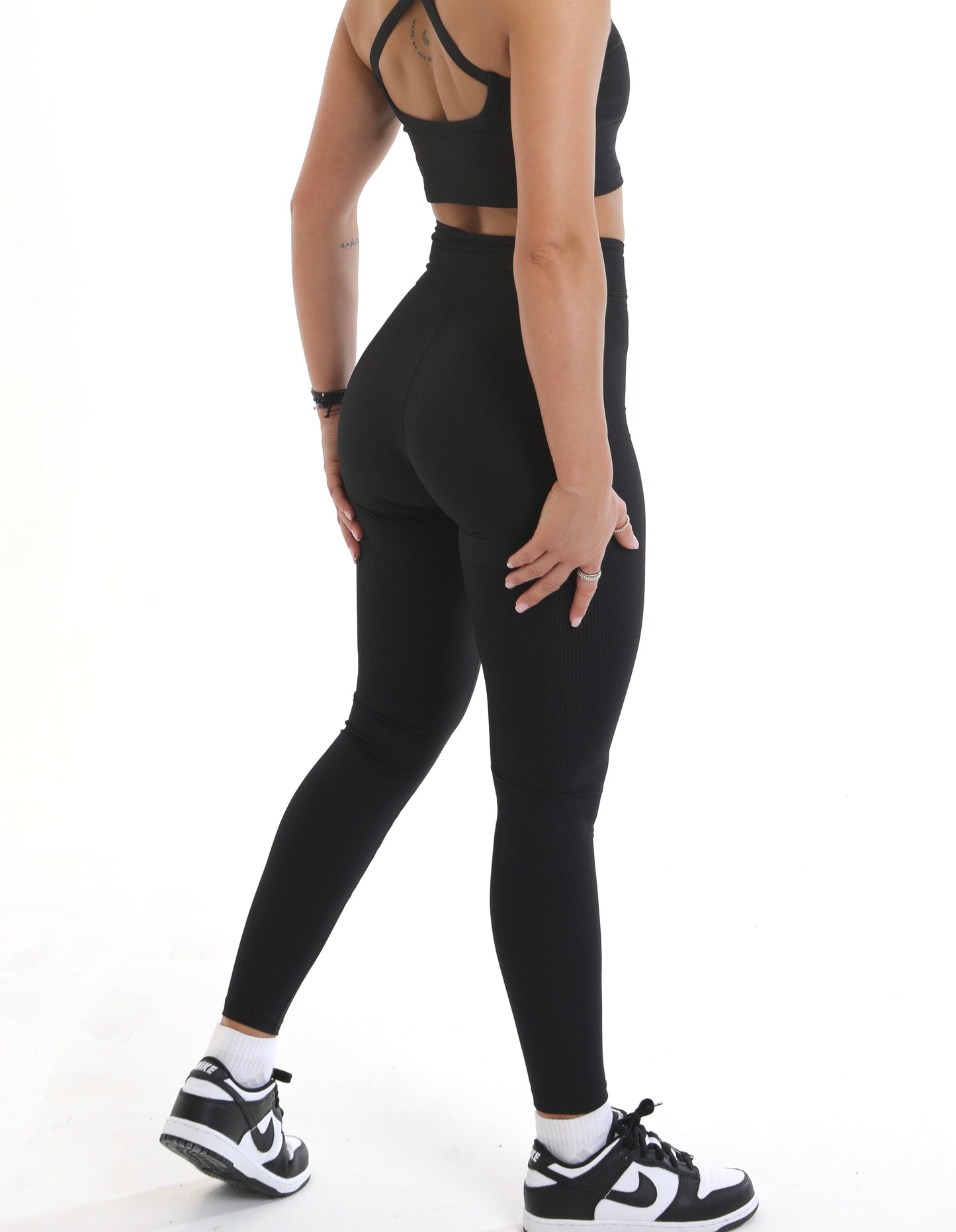 Ribbed Cross Waist Leggings