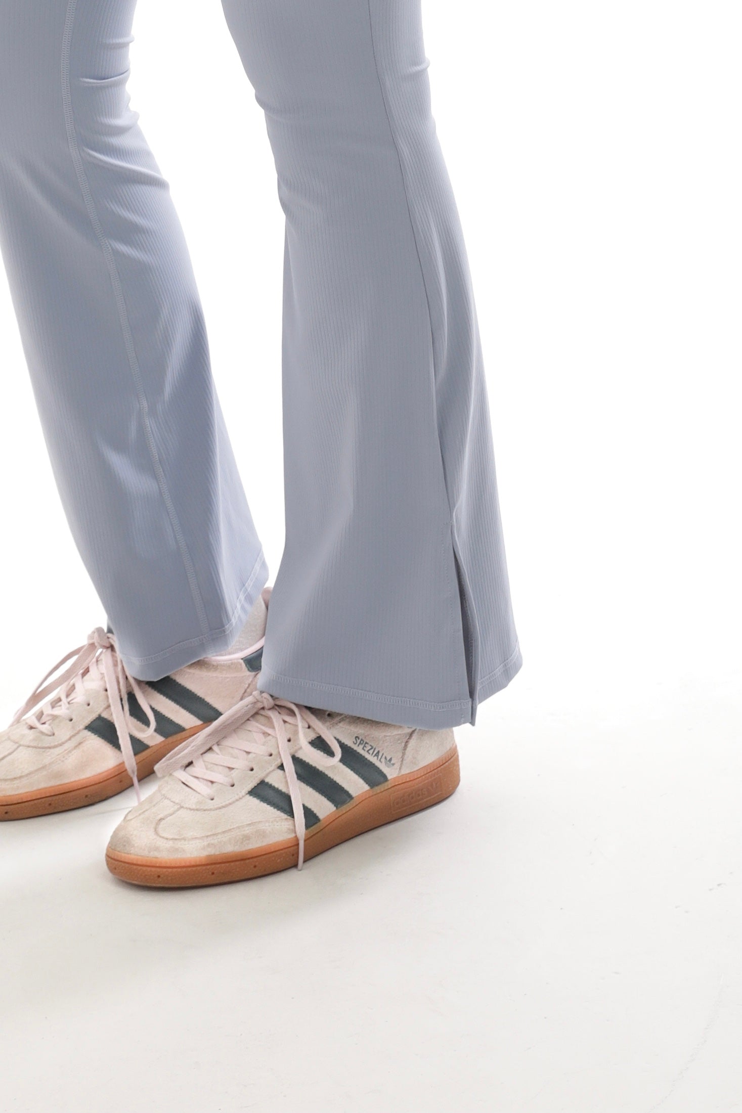 Ribbed Flared Leggings Side Split