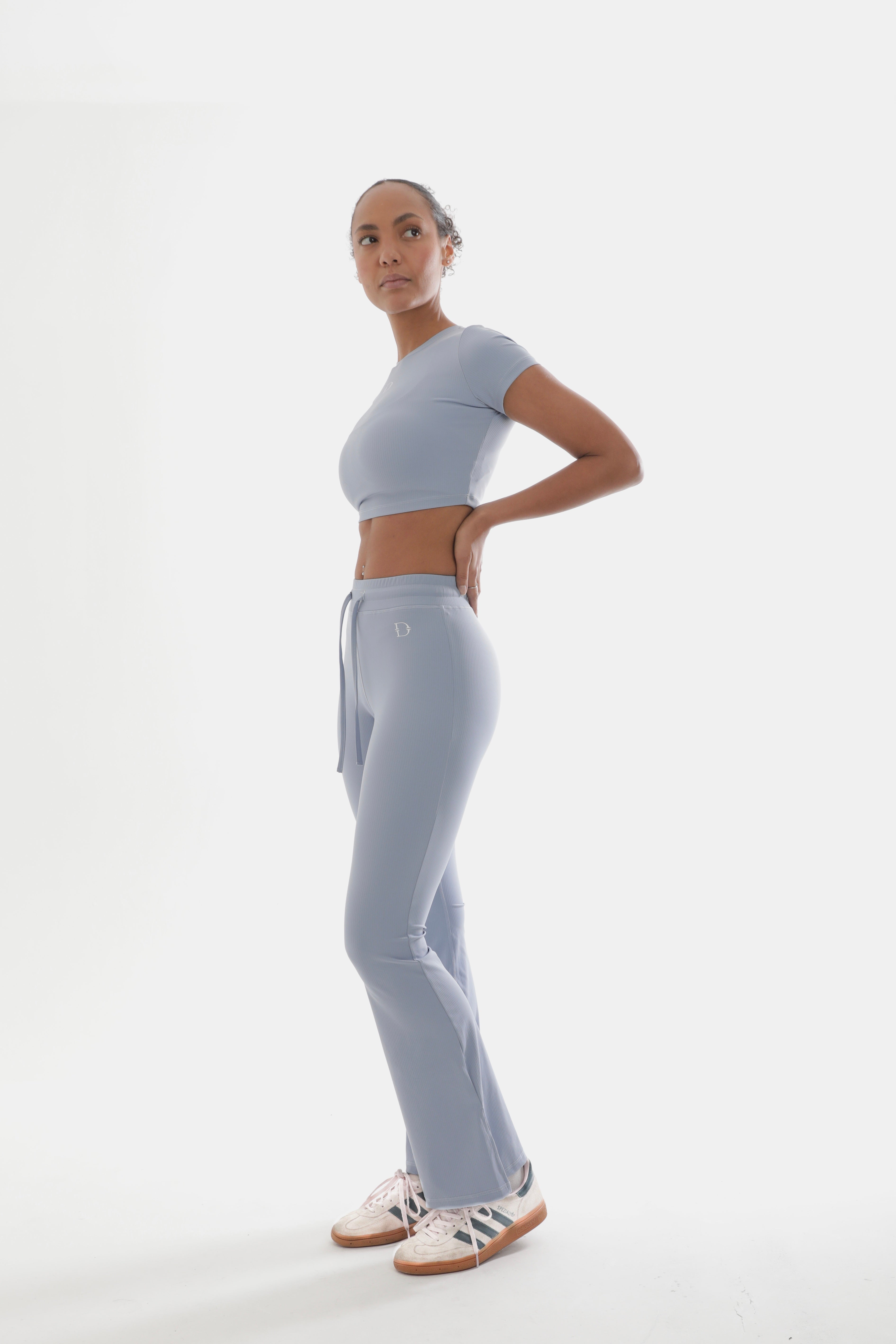 Short Sleeve Ribbed Crop Top