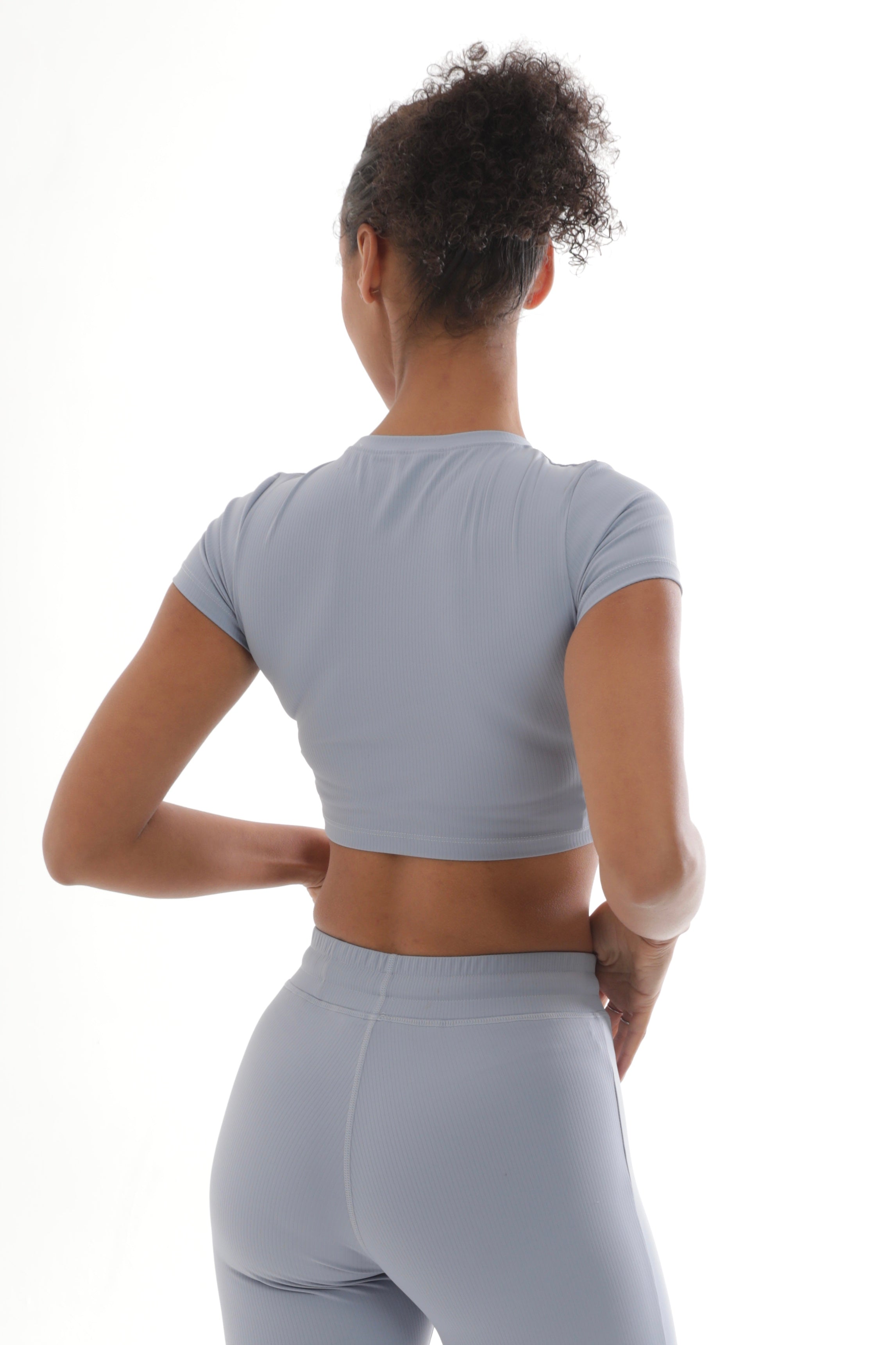 Short Sleeve Ribbed Crop Top