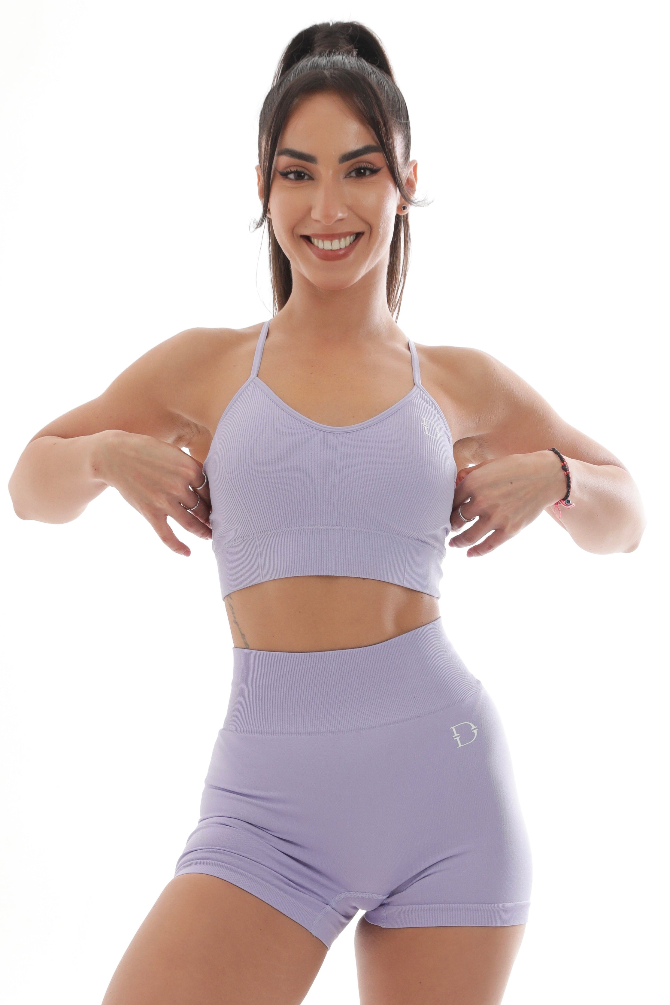 Ribbed Seamless Cross Back Bra