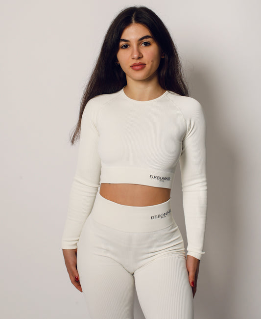 Ribbed Long Sleeve Crop Top