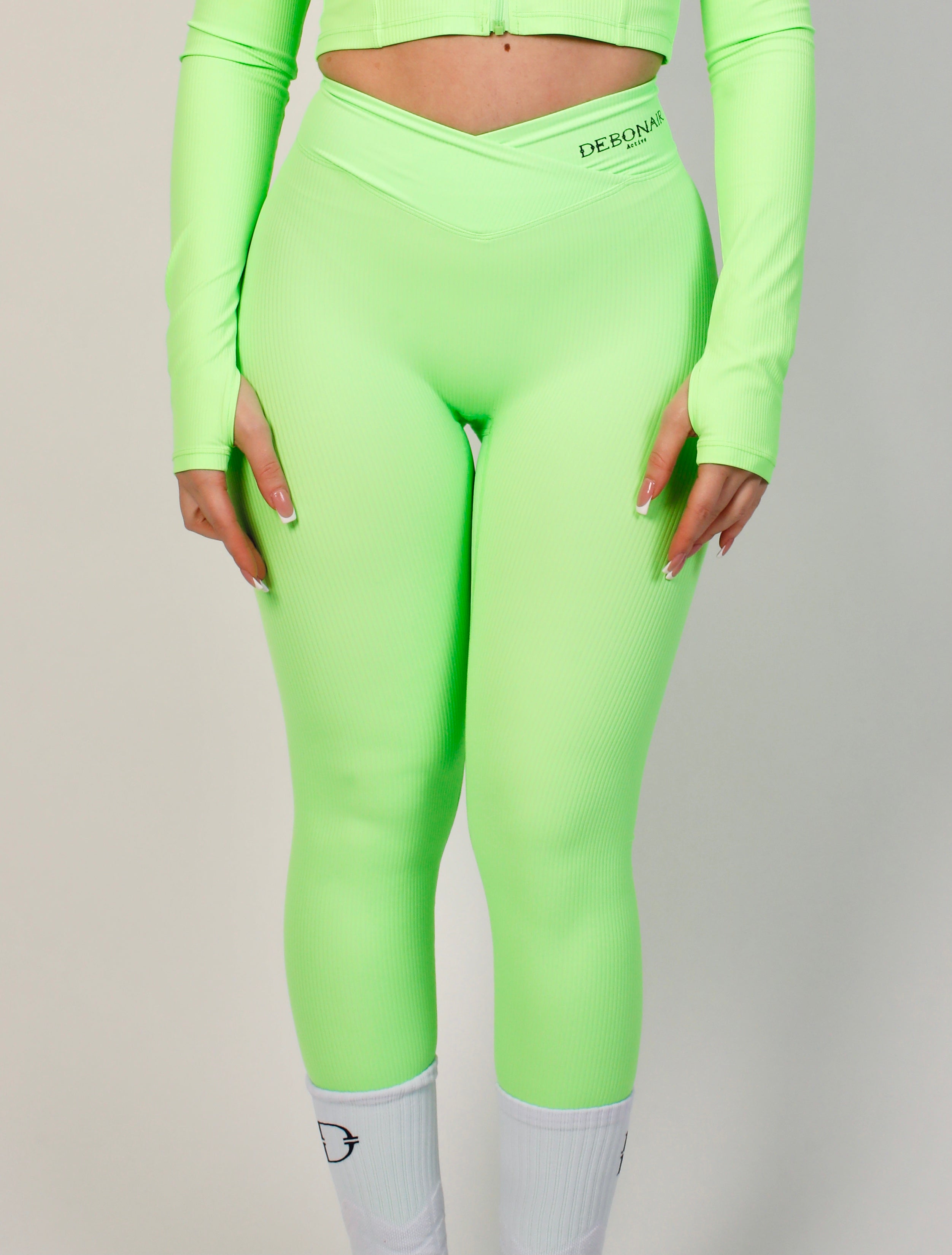 Ribbed Cross Waist Leggings