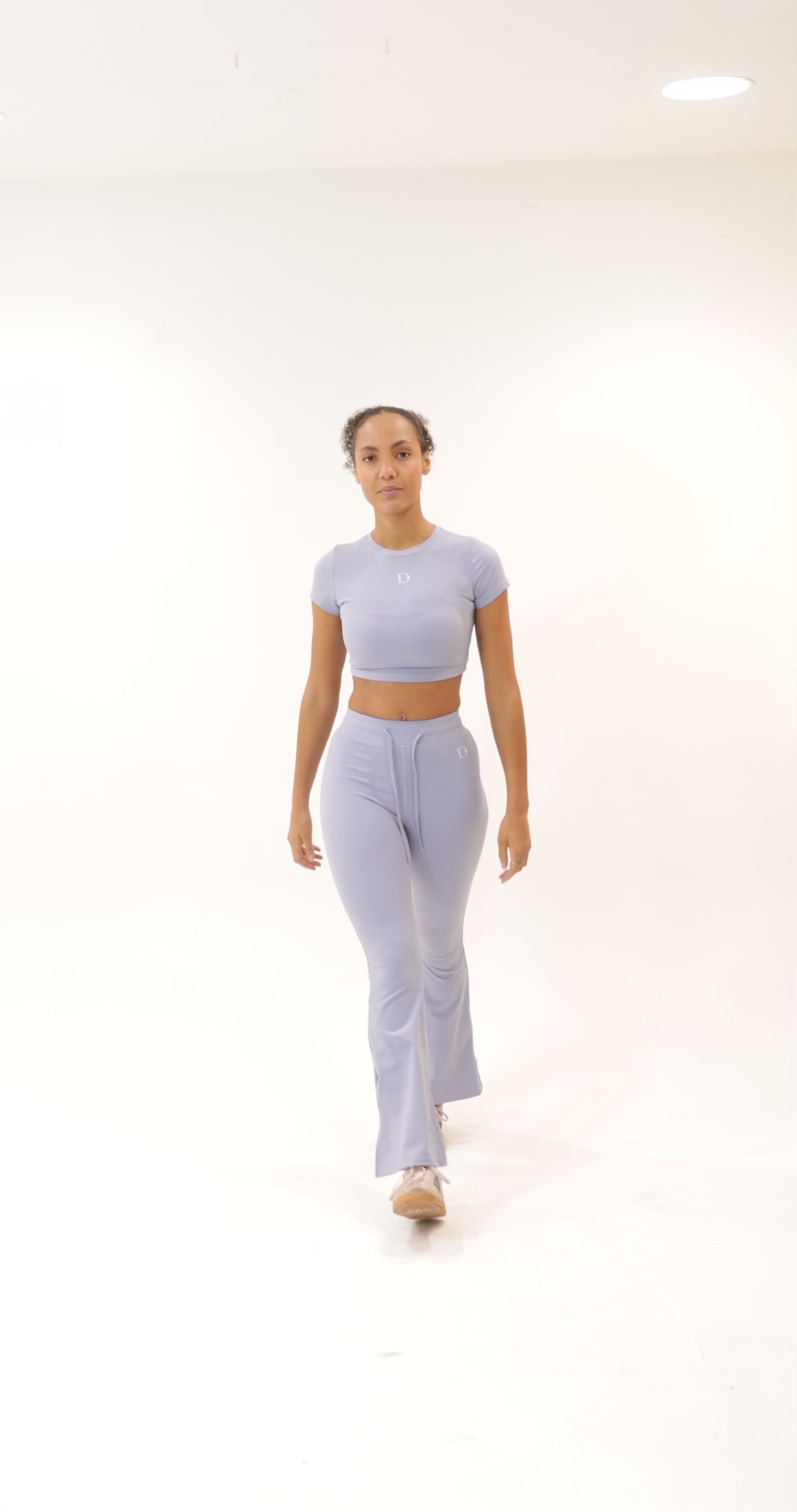 Ribbed Flared Leggings Side Split